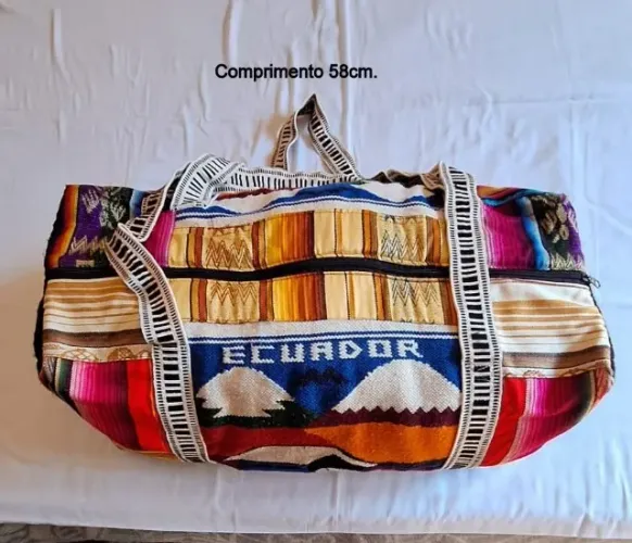 Bolsa equatoriana, étnica, unissex, viagem, academia, compras. Design diferenciado.