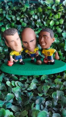 Miniatura Colecionável Coca-Cola - Dunga, Ronaldo e Romário (Seleção Brasileira)<br>