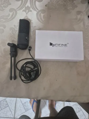 Microfone Condensador Fifine, Cardióide, USB, Preto - K680