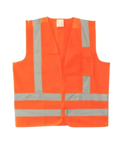 Colete Refletivo c/ zíper Frontal e 1 Bolso Verde ou Laranja - PROTEPLUS