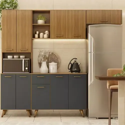 "Sofisticação e Espaço: Cozinha Olinda com Balcão, Tampo e 10 Portas - Disponível para Ent