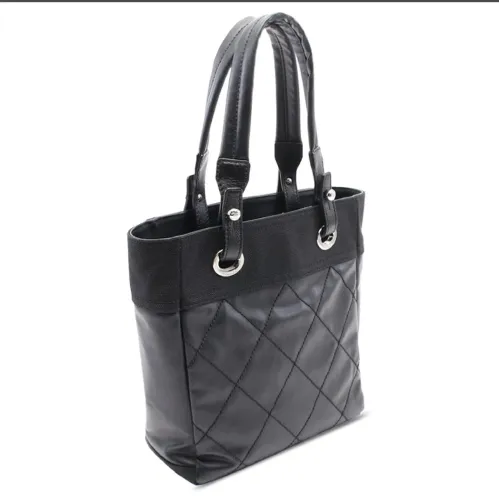 Bolsa Chanel Tote Clássica em Couro Preto