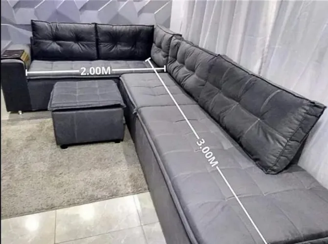 Direto da Fábrica Sofá Comfort Premium 2,00 x 3,00m com Puff incluso!