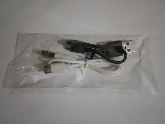 Kit 2 cabo micro USB 30 cm branco e 20 cm preto