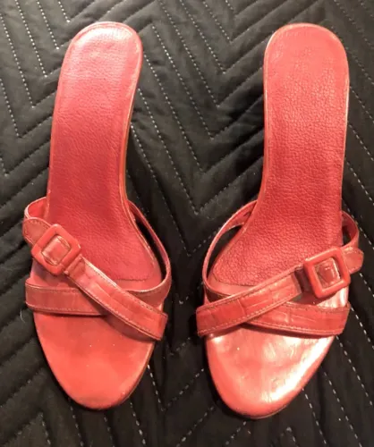 Sandália Tamanco Arezzo Vermelha - Nº 35 - Salto Médio 5cm