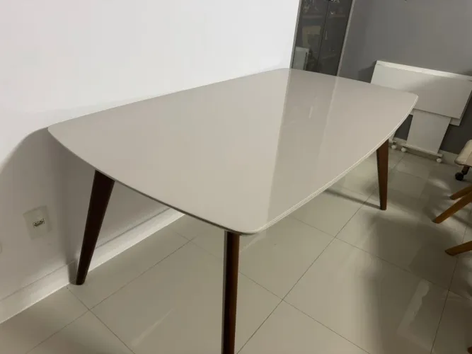 Mesa de vidro (. Camorim próximo Rio Centro )cinza. - 6 lugares - 178x98cm