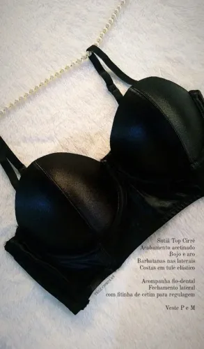 Conjunto Top de Cirrê Preto