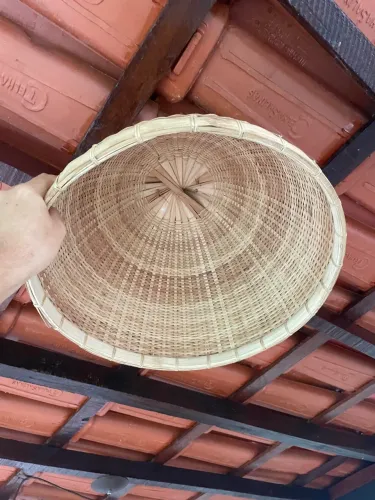 Cúpula iluminação artesanal 40cm - meia lua