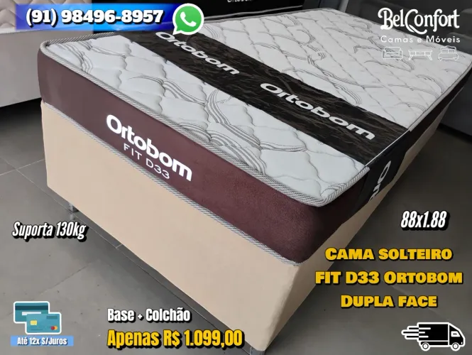 CAMA SOLTEIRO FIT D33 ORTOBOM 