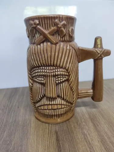 Caneca Canecão Antigo Com Rosto Retro Vintage Porcelana (Usado)