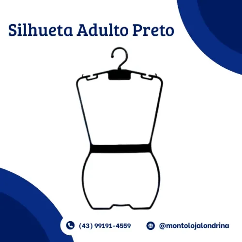 Cabide Silhueta Adulto Preto