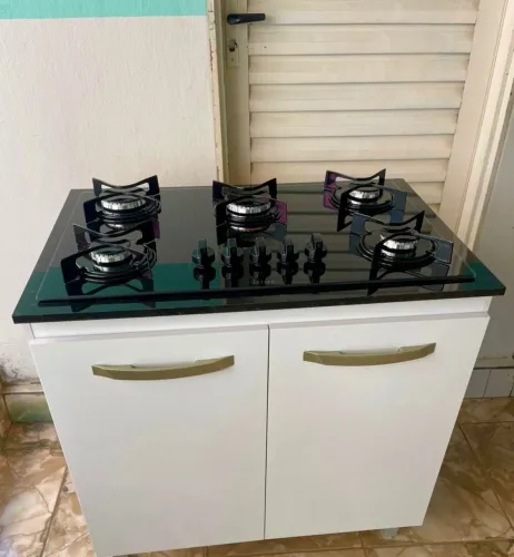 Balcão + Fogão Cooktop 5 Bocas Pronta Entrega 