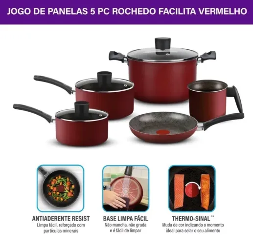Kit de panelas rochedo 5 peças