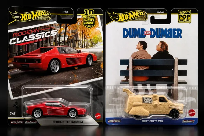 Hot Wheels Premium Ferrari Testarossa e Mutt Cutts Van - Novos, originais e lacrados
