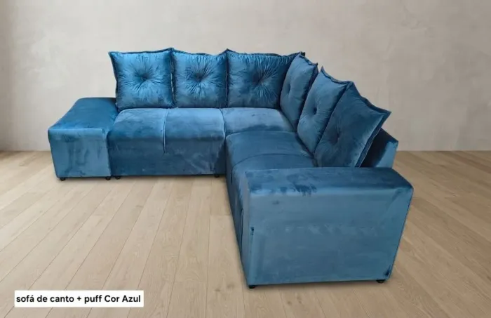 Sofa de canto com puff novo direto da fábrica 750,00