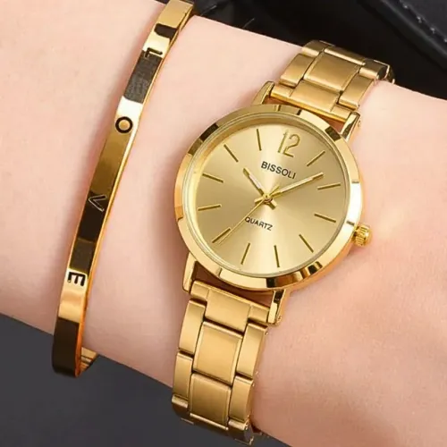 Kit Relógio De Pulso Feminino Bissoli Royal + Bracelete Love