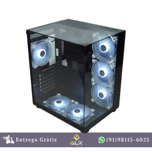 Gabinete Gamer Aquário Atx Marko Shark Cg-01p4 Kmex *ENTREGA GRÁTIS*