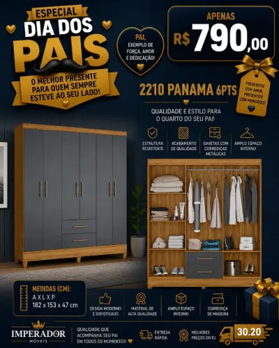 Guarda roupa 6 portas (Pague na entrega)