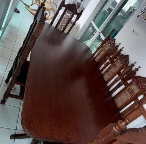 Mesa jantar madeira maciça 6 lugares