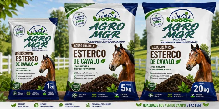 Adubo orgânico de esterco de cavalo