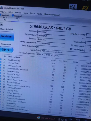 HD 640gb notebook sata