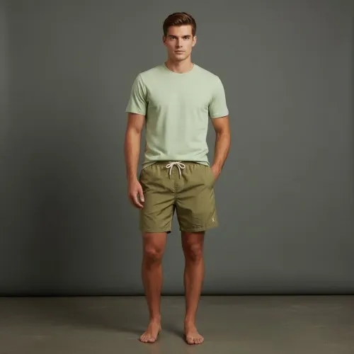 Conjunto Masculino Premium: Camiseta Algodão 100% + Short Linho Tecnológico