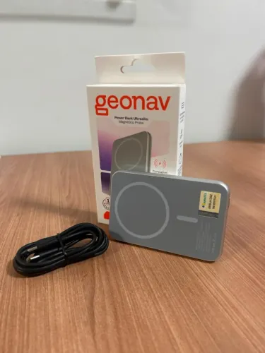 Power Bank Magnético Geonav UltraSlim 5000mAh - Compatível MagSafe Power Bank magnético G