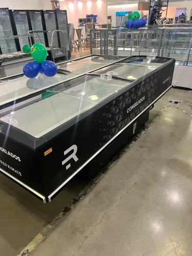 Ilha para congelados 3m com iluminação em led nova pronta entrega 