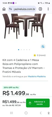 Mesa com 4 cadeiras 3x sem juros