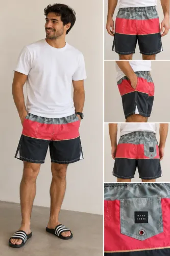 BERMUDA MASCULINA HANG LOOSE CINZA, VERMELHA E PRETA