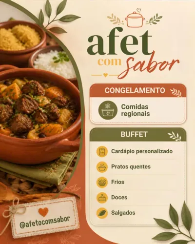 @afetocomsabor: congelamento Eventos, comida caseira e cardápio personalizado