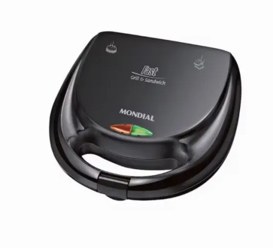 Sanduicheira Fast Grill e Sandwich Mondial S-12 750W - Preta - 110V