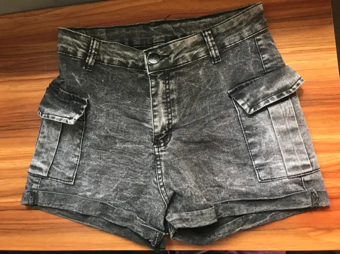 Shorts jeans preto/Grafite 38