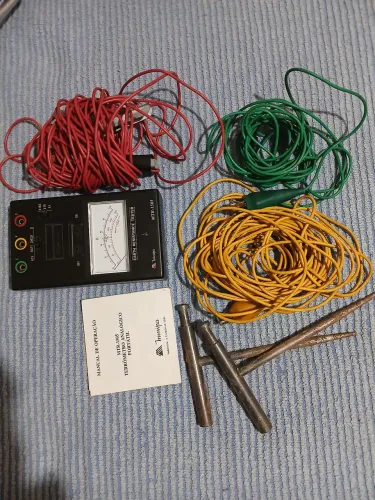 Terrômetro Analógico Minipa MTR-1505 Completo com Manual, Cabos e Hastes