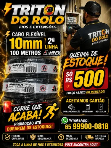 Fio 10 mm Flexível 100 Metros 