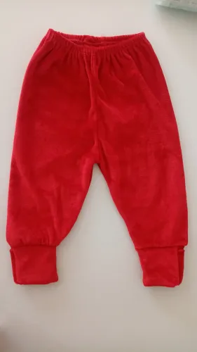Calça plush bebê infantil vermelha G
