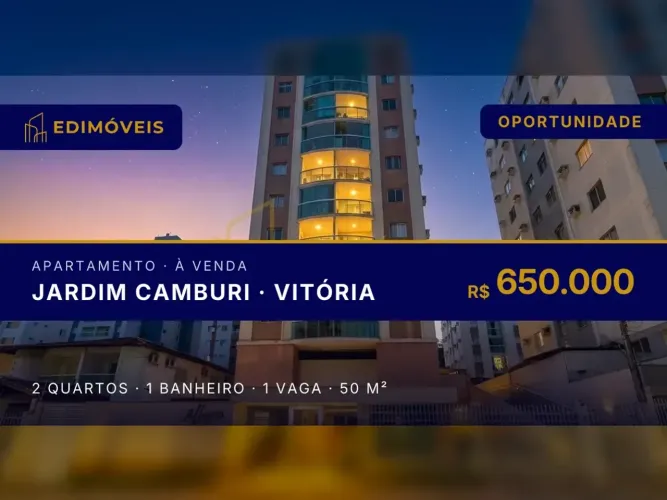 Jardim Camburi| Apartamento 2 quartos com varanda e ar-condicionado