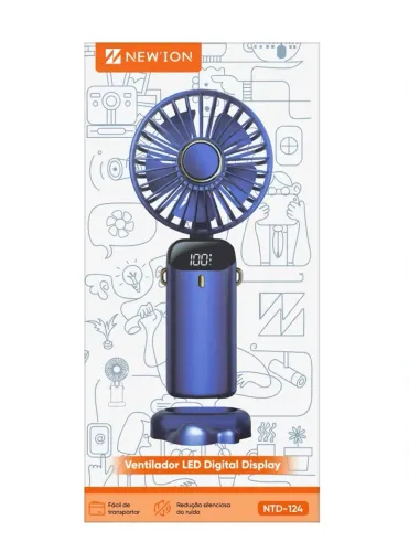 Mini Ventilador Portátil NEW'ION NTD-124 Display LED 100% Dobrável - Novo - 79,90