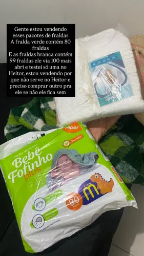 Vende se dois pacote de 80 fraldas e a outra 99 fraldas