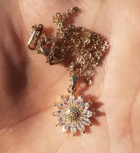 Colar de Ouro Girassol - Folheado a ouro 18k