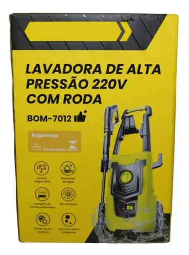 LAVADORA ALTA PRESSAO BOMVINK 1600W 130BAR 220V COM RODA BOM7012 (67/90)