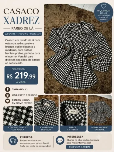 Casaco xadrez Renner 