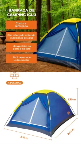 Barraca camping 4 pessoas nova 