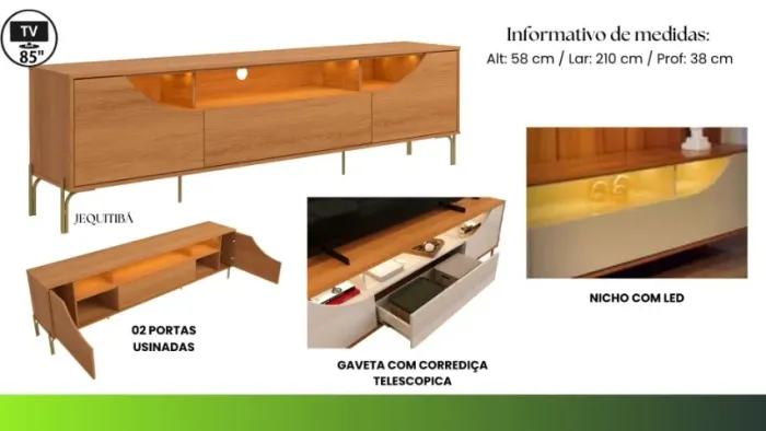 Rack para TV até 65 polegadas 