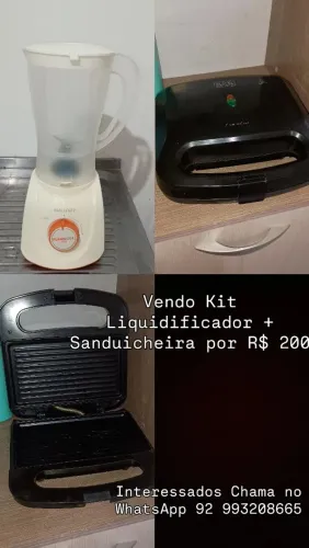 Vendo Kit Liquidificador + Sanduicheira R$ 200