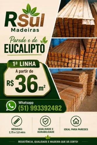 Parede de Eucalipto Macho Fêmea 