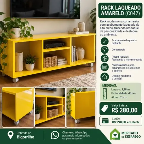 RACK LAQUEADO AMARELO (C042)