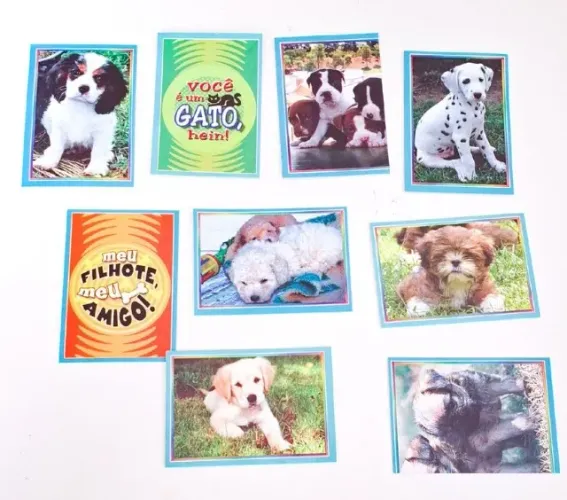 lote figurinhas filhotes cães e gatos kromo