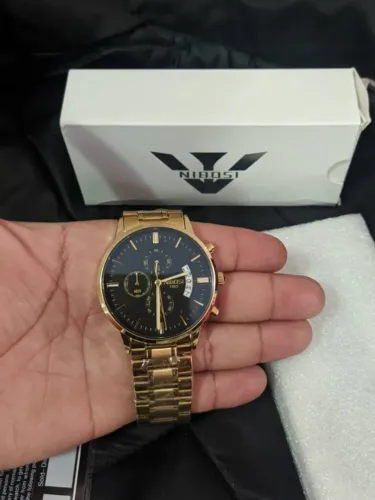 Relógio masculinos Nibosi original de quartzo cronografo casual
