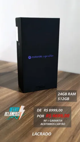 [LACRADO + NF] Motorola Signature 24GB 512GB 6.8", o TOP (Aceito Cartão)